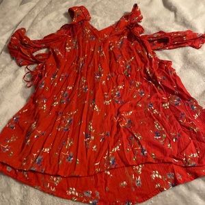 Francesca‘s red off the shoulder tank top